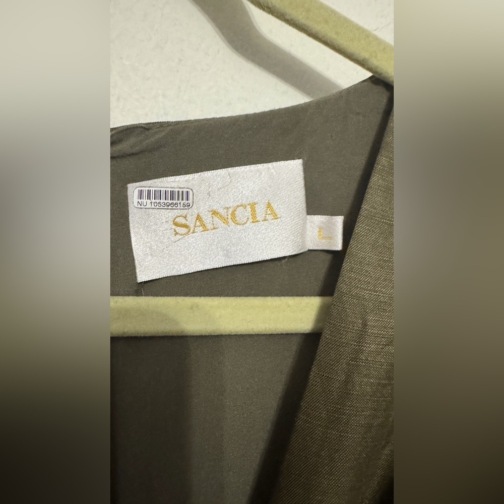 Anthropologie x Sancia the Aida Jumpsuit Keyhole Puff-sleeve Olive Green size L - Picture 7 of 7